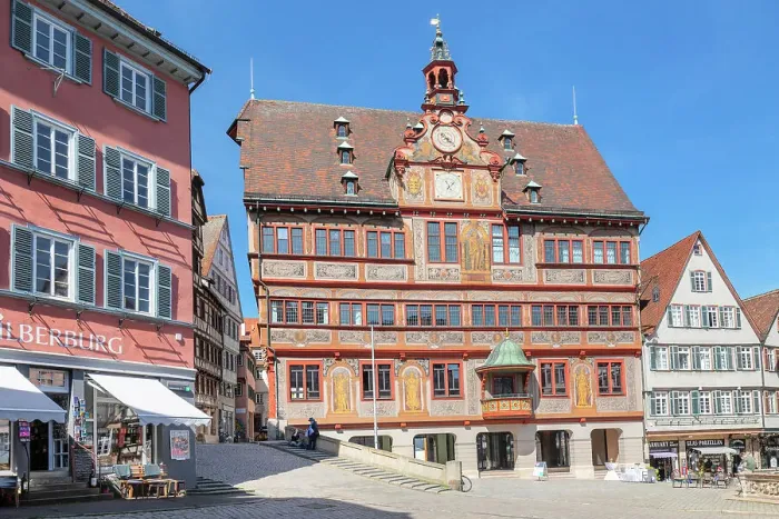 Framed Print : Town hall at the market place, Tubingen, Baden Wurttemberg, Germany Framed Print : Town hall at the market place, Tubingen, Baden Wurttemberg, Germany