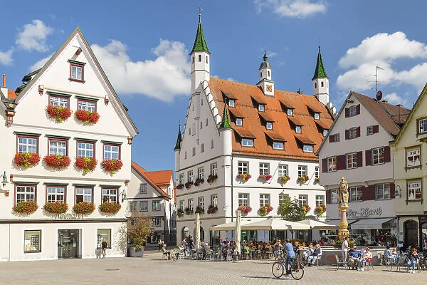 Town hall at the market square, Biberach an der Riss, Upper Swabia Baroque Road, Upper Swabia, Baden-Wurttemberg, Germany