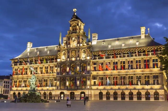 Framed Print : Town Hall (Stadhuis) in Main Market Square, Antwerp, Flanders, Belgium Framed Print : Town Hall (Stadhuis) in Main Market Square, Antwerp, Flanders, Belgium
