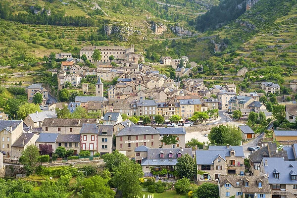Town of Sainte-Enimie on the Tarn River in the Gorges du Tarn, Lozere