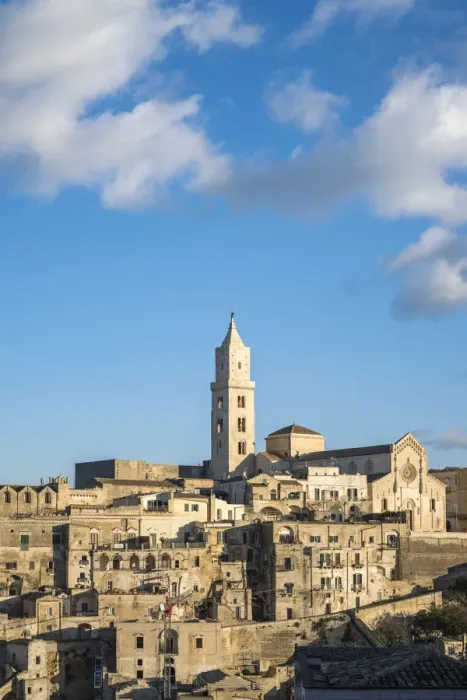 Framed Print : Townscape of the Sassi quarter, with the Cathedral of Madonna Santissima della Bruna atop Framed Print : Townscape of the Sassi quarter, with the Cathedral of Madonna Santissima della Bruna atop
