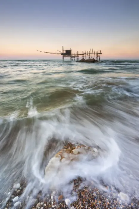 Framed Print : Trabocco Punta Aderci at sunset, Punta Aderci, Chieti, Abruzzo, Italy, Southern Europe Framed Print : Trabocco Punta Aderci at sunset, Punta Aderci, Chieti, Abruzzo, Italy, Southern Europe