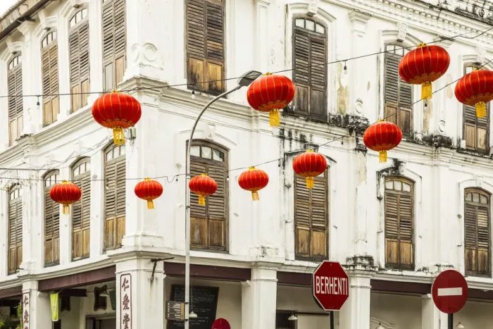 Framed Print : Traditional 19th century shophouse, George Town, Penang Island, Malaysia