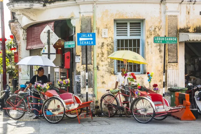 Framed Print : Traditional 19th century shophouse, George Town, Penang Island, Malaysia Framed Print : Traditional 19th century shophouse, George Town, Penang Island, Malaysia