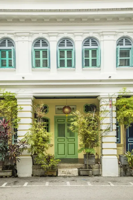 Framed Print : Traditional 19th century shophouse, George Town, Penang Island, Malaysia