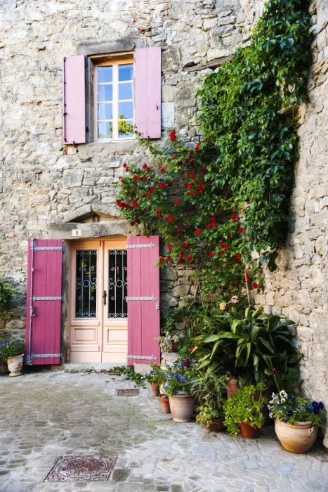 Framed Print : Traditional architecture in Aigne village, Languedoc-Roussillon, France Framed Print : Traditional architecture in Aigne village, Languedoc-Roussillon, France