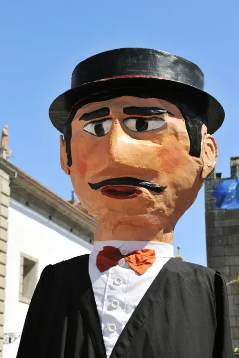 Framed Print : Traditional big-headed masks of Minho at the historical centre of Viana do Castelo Framed Print : Traditional big-headed masks of Minho at the historical centre of Viana do Castelo