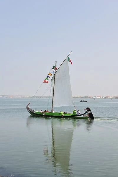Traditional boat (moliceiro) used to collect seaweed in the Ria de Aveiro, nowadays