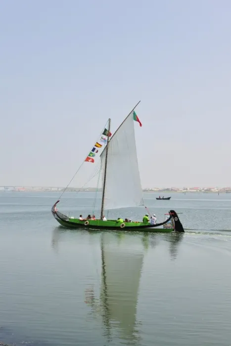 Framed Print : Traditional boat (moliceiro) used to collect seaweed in the Ria de Aveiro, nowadays