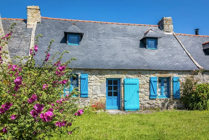 Framed Print : Traditional Breton house in the hamlet of Rostudel, Crozon Peninsula, Finistere, Brittany, France Framed Print : Traditional Breton house in the hamlet of Rostudel, Crozon Peninsula, Finistere, Brittany, France