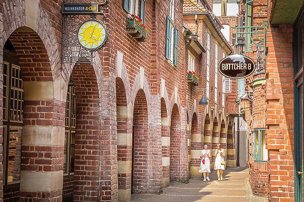 Traditional brick houses in Boettcherstrasse, Bremen, Germany