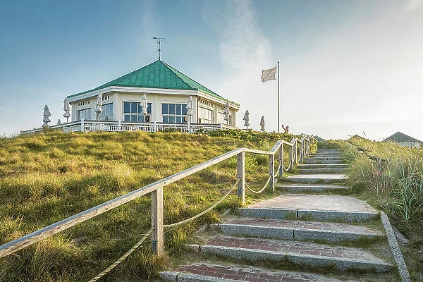 Traditional Cafe Marienhoehe on the western beach of Norderney, East Frisian Islands, East Frisia, Lower Saxony, Germany