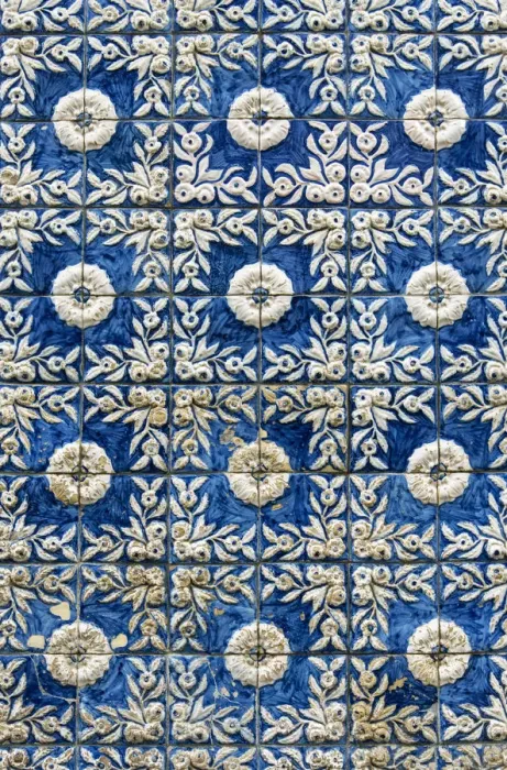 Framed Print : Traditional ceramic tiles of a house inside the 17th century fortifications of Valenca Framed Print : Traditional ceramic tiles of a house inside the 17th century fortifications of Valenca