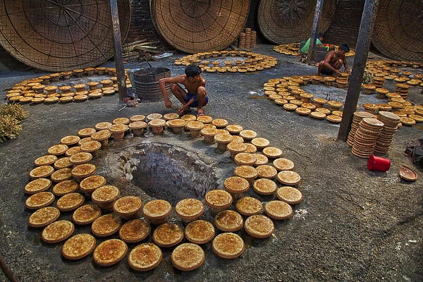Traditional curd making, Sherpur, Bogura, Bangladesh