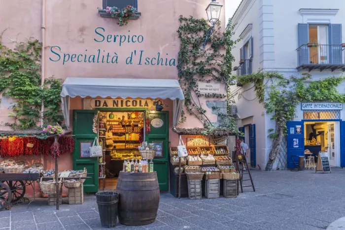 Framed Print : Traditional delicatessen shop in Forio, Ischia Island, Gulf of Naples, Campania, Italy Framed Print : Traditional delicatessen shop in Forio, Ischia Island, Gulf of Naples, Campania, Italy