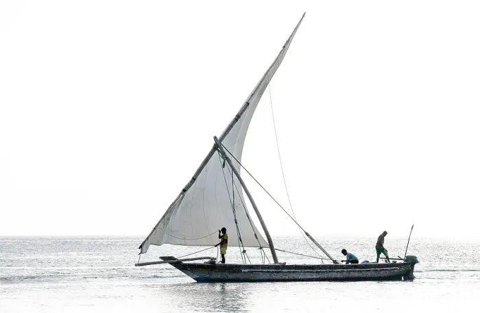 Framed Print : Traditional dhow heading out to sea, Jambiani, Zanzibar, Tanzania Framed Print : Traditional dhow heading out to sea, Jambiani, Zanzibar, Tanzania