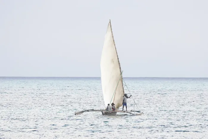 Framed Print : Traditional dhow heading out to sea, Jambiani, Zanzibar, Tanzania Framed Print : Traditional dhow heading out to sea, Jambiani, Zanzibar, Tanzania
