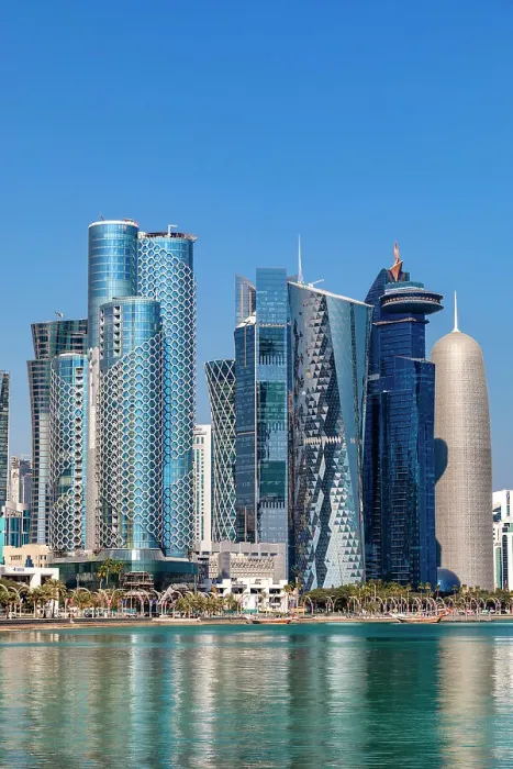 Framed Print : A Traditional Dhow against the West Bay Skyline, Doha, Qatar, West Asia Framed Print : A Traditional Dhow against the West Bay Skyline, Doha, Qatar, West Asia