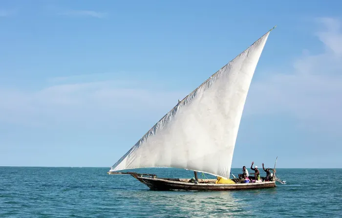 Framed Print : Traditional dhows used for fishing, off the coast of Nungwi, Zanzibar, Tanzania