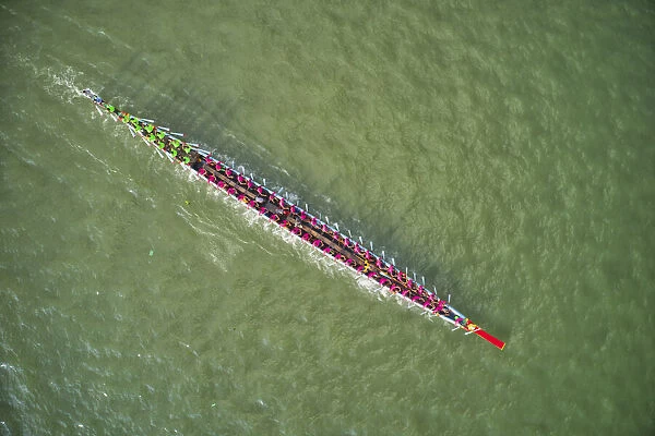 Traditional dragon boat race in the river, Daudkandi, Comilla, Bangladesh
