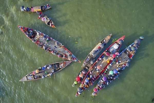 Traditional dragon boat race in the river, Daudkandi, Comilla, Bangladesh