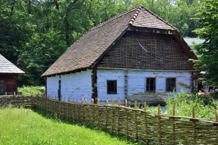 Framed Print : Traditional farmhouse of Romania. ASTRA Museum of Traditional Folk Civilization, an Framed Print : Traditional farmhouse of Romania. ASTRA Museum of Traditional Folk Civilization, an