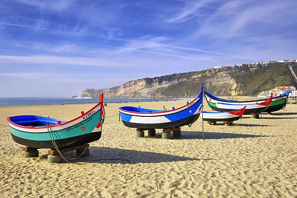Traditional fishing boats from Nazare, Portugal