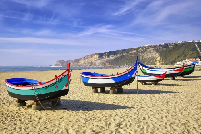 Framed Print : Traditional fishing boats from Nazare, Portugal Framed Print : Traditional fishing boats from Nazare, Portugal