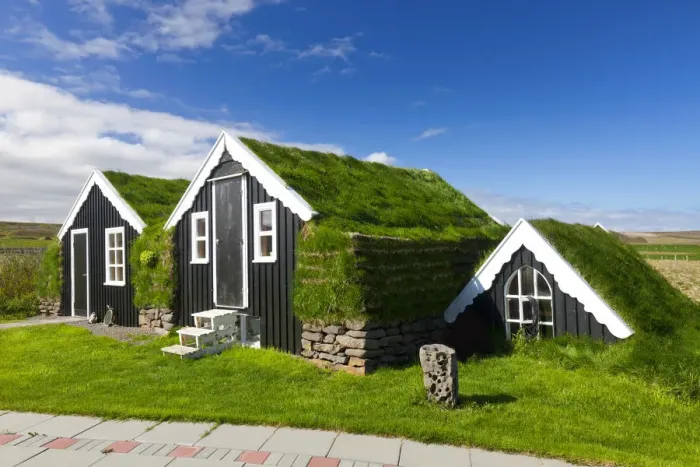 Framed Print : Traditional Grass Roof Houses. Iceland Framed Print : Traditional Grass Roof Houses. Iceland