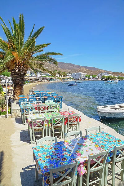 Traditional Greek taverna, Livadi, Serifos Island, Cyclades Islands, Greece
