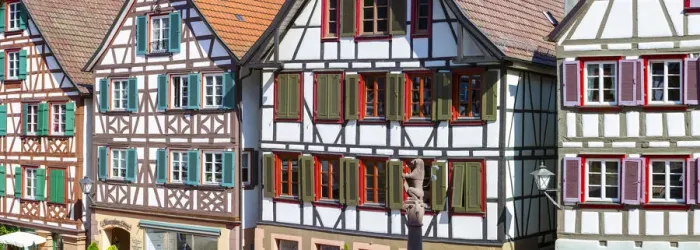 Framed Print : Traditional Half Timbered buildings in Schiltachs Picturesque Medieval Altstad Framed Print : Traditional Half Timbered buildings in Schiltachs Picturesque Medieval Altstad