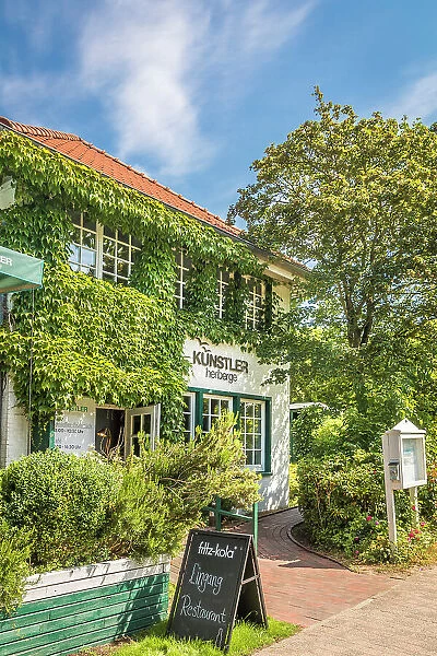 Traditional hotel in the village center of Spiekeroog, East Frisian Islands, East Frisia, Lower Saxony, Germany