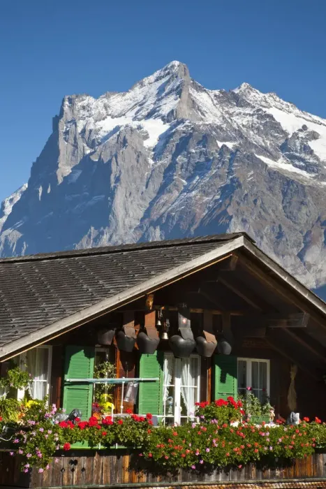 Framed Print : Traditional House, Grindelwald, Berner Oberland, Switzerland Framed Print : Traditional House, Grindelwald, Berner Oberland, Switzerland