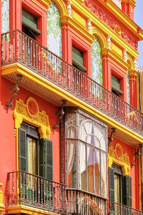 Framed Print : Traditional house of Seville. Andalusia, Spain Framed Print : Traditional house of Seville. Andalusia, Spain