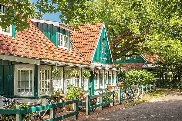 Traditional house in the village center of Spiekeroog, East Frisian Islands, East Frisia, Lower Saxony, Germany
