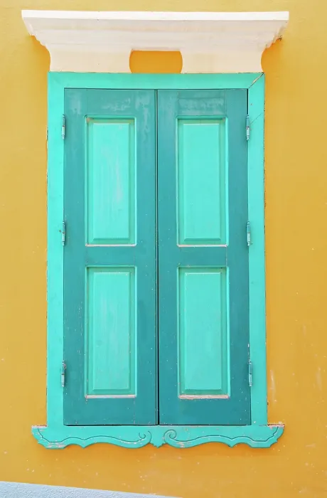 Framed Print : Traditional house window, Gialos, Symi Island, Dodecanese Islands, Greece Framed Print : Traditional house window, Gialos, Symi Island, Dodecanese Islands, Greece