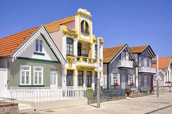 Traditional houses of Costa Nova. Aveiro, Portugal