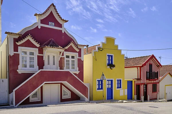 Traditional houses of Costa Nova. Aveiro, Portugal