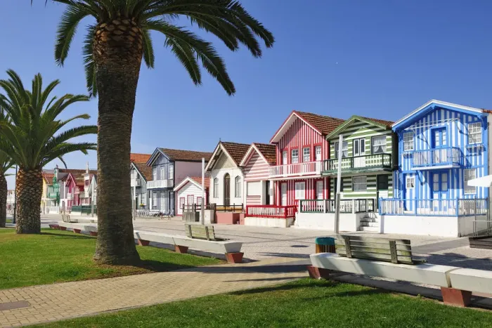 Framed Print : Traditional houses of Costa Nova. Portugal Framed Print : Traditional houses of Costa Nova. Portugal