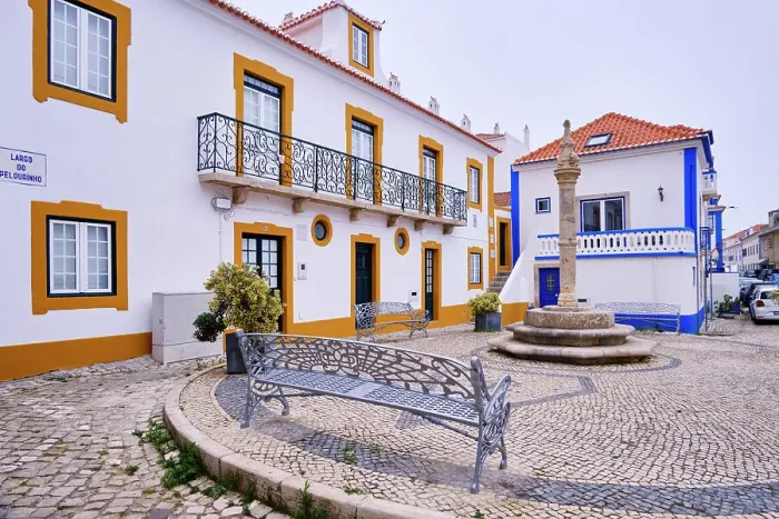 Framed Print : Traditional houses of Ericeira, Portugal Framed Print : Traditional houses of Ericeira, Portugal