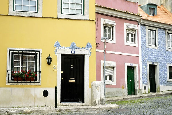 Traditional houses of Madragoa district. Lisbon, Portugal