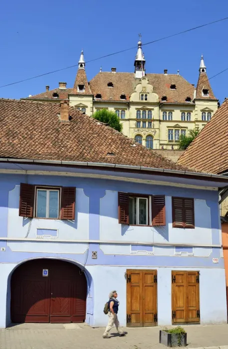 Framed Print : Traditional houses in Sighisoara, Transylvania. Romania Framed Print : Traditional houses in Sighisoara, Transylvania. Romania