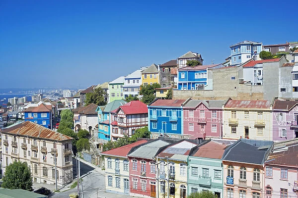 Traditional houses, Valparaiso, World Heritage Site, Chile, South America