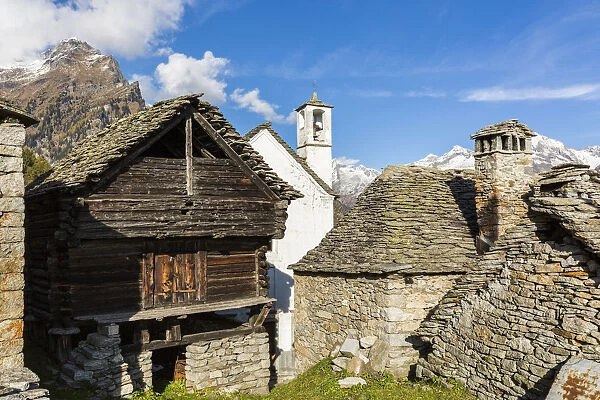 Traditional houses in the walser village of Salecchio, Val Formazza