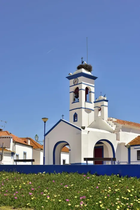 Framed Print : The traditional little village of Santa Susana, very rich in traditional architecture