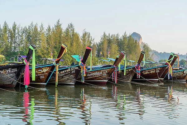 Traditional long tail boats at Nopharat Thara, Ao Nang, Krabi, Thailand