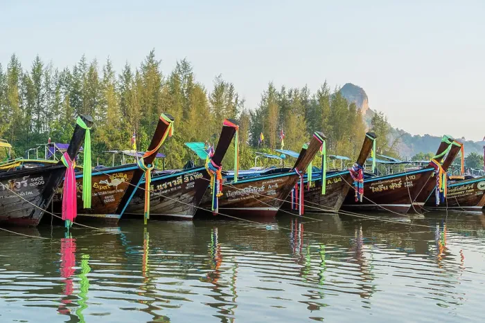 Framed Print : Traditional long tail boats at Nopharat Thara, Ao Nang, Krabi, Thailand Framed Print : Traditional long tail boats at Nopharat Thara, Ao Nang, Krabi, Thailand