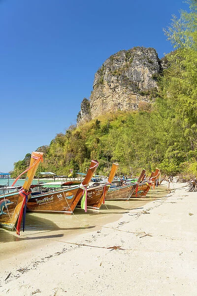 Traditional long tail boats on Poda Island, Ao Nang, Krabi, Thailand