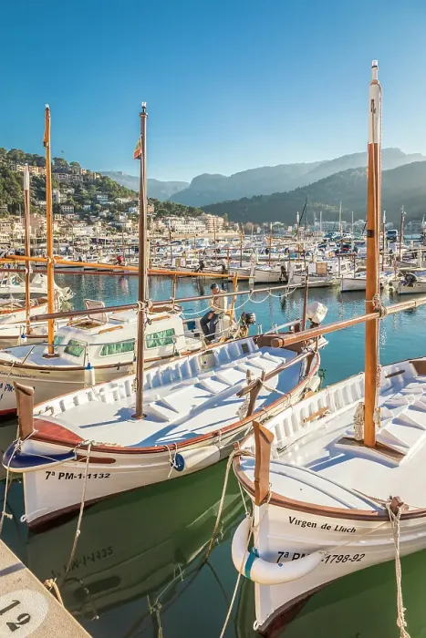 Framed Print : Traditional Mallorcan boats in the harbor of Port de Soller, Mallorca, Balearic Islands, Spain Framed Print : Traditional Mallorcan boats in the harbor of Port de Soller, Mallorca, Balearic Islands, Spain