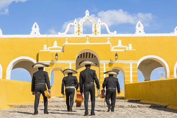 Traditional Mariachi group at San Antonio de Padua monastery, Izamal, Yucatan, Mexico